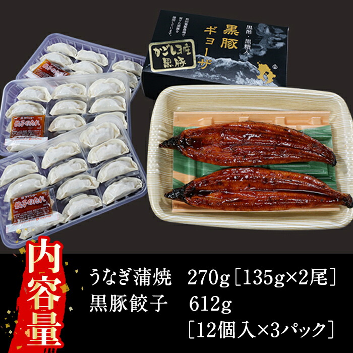 大隅産 うなぎ蒲焼2尾 黒豚餃子セット 大隅産うなぎ270g 黒豚餃子612g