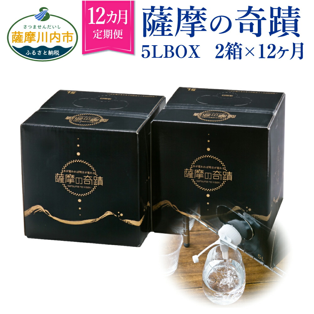 【ふるさと納税】 天然アルカリ温泉水 薩摩の奇蹟 5L×2箱 12ヶ月定期便 小型ボックス【送料無料】税込 天然温泉水 シリカ水 国産 アルカリ 温泉水 軟水 硬度0.6 超軟水 贈り物に ギフトに ミネラルウオーター 薩摩の奇蹟 さつまのきせき ミネラルウォーター