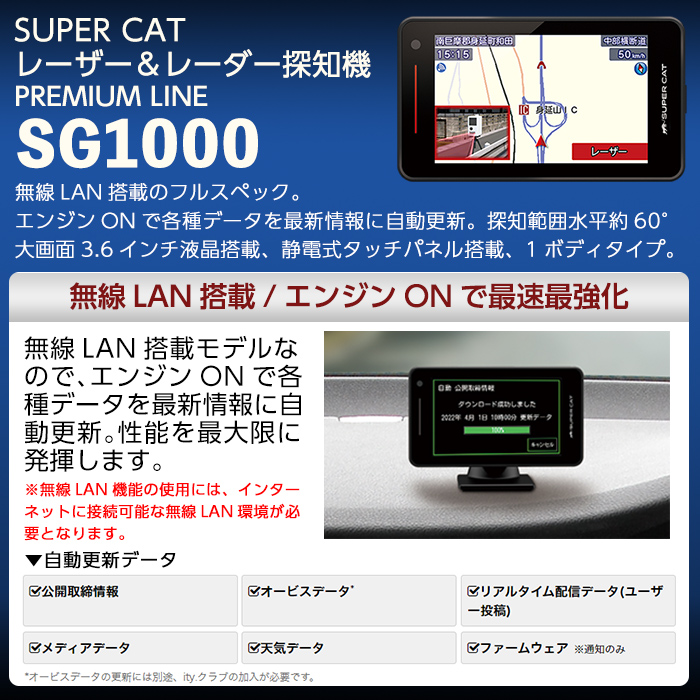 新品未開封】ユピテル 2022年モデル レーダー探知機 SG1000-