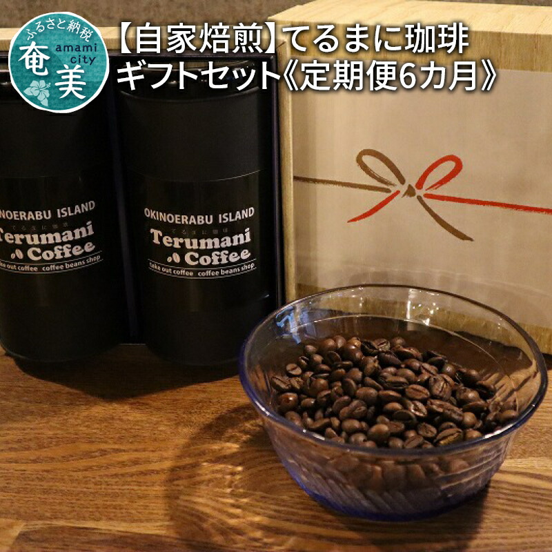 コーヒー 定期便 6ヶ月 自家焙煎 スペシャルブレンド 豆 粉 選べる 80g 2セット てるまに珈琲 中深煎り ギフトセット 国産豆 海外産豆
