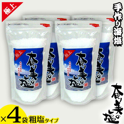 【ふるさと納税】【奄美の塩】極上粗塩×4袋セット 鹿児島県 奄美群島 奄美大島 龍郷町 国産 奄美産 しお 塩 ソルト 粗塩 天然 海水 調味料 ミネラル お取り寄せ 9,360円
