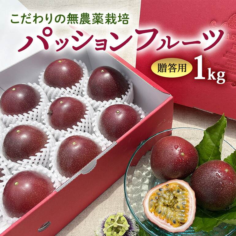 【ふるさと納税】【2026年発送】こだわりの無農薬栽培パッションフルーツ1kg ＜贈答用＞