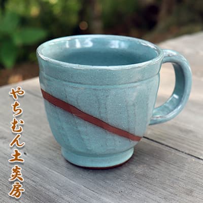 久米島の土100%で制作 久米島ブルーのマグカップ 久米島の土100%で制作 久米島ブルーのマグカップ