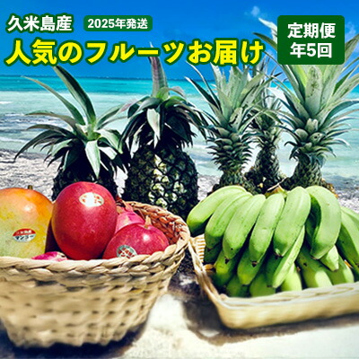 【ふるさと納税】2025年発送【定期便】久米島産人気のフルーツお届け 年5回コース 南国 フルーツ 果物 マンゴー アーウィン キーツ パイナップル スナックパイン Nパイン ハワイ種 島バナナ デザート 贈答 贈り物 プレゼント 人気 定期便 先行予約 沖縄 久米島