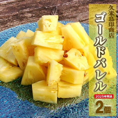【ふるさと納税】【2025年発送】久米島印商店「ゴールドバレル」黄金パイナップル2個（1.3kg以上×2個） パイナップル パイン ゴールドバレル 最高級 黄金 樽 甘い ジューシー まろやか ギフト 贈り物 ジュース アイス スムージー フルーツ デザート 果物 南国 沖縄 久米島