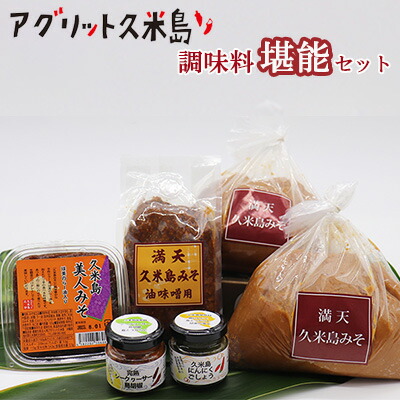 【ふるさと納税】【アグリット久米島】調味料堪能セット みそ 味噌 油味噌 あんだみすー 味噌汁 にんにく ガーリック ラー油 ブレンド シークヮーサー 手づくり 米麹 自然熟成 胡椒 コショウ 受賞 辛味 セット ペースト アレンジ 19,440円