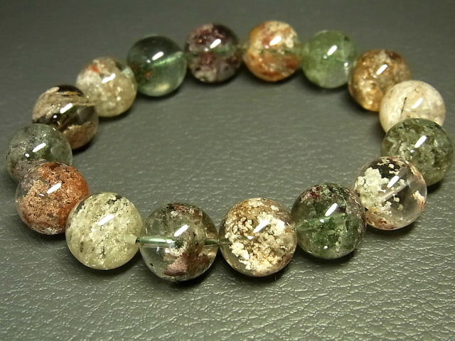 パワーストーン 天然石 大粒 ガーデンクォーツ 庭園水晶 ブレスレット 13~14mm 【Felistone】 GardenB89|ルチルクォーツ専門店