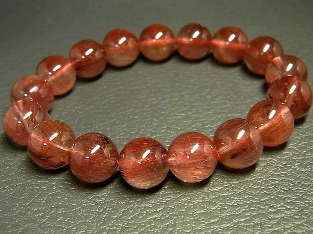 パワーストーン 天然石 キャッツアイ レッドルチル ルチルクォーツ 赤針水晶 ブレスレット 11.5～12mm 【Felistone】 RERB72｜ルチルクォーツ専門店