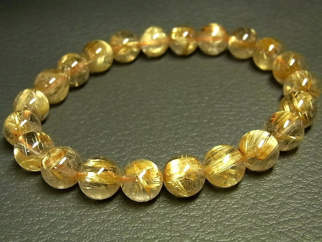 パワーストーン 天然石 最高級 タイチンルチル ルチルクォーツ 水晶ブレスレット 9～9.5mm 【Felistone】 TRB1133｜ルチルクォーツ専門店