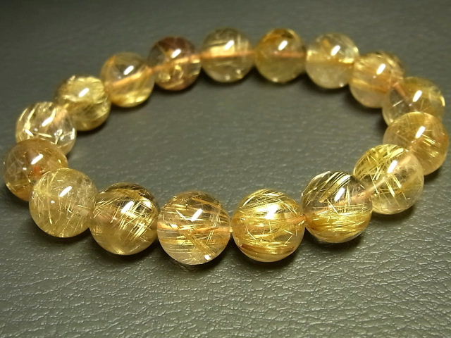パワーストーン 天然石 極上 高透明 タイチンルチル ルチルクォーツ 水晶ブレスレット 12mm 【Felistone】 TRB1485