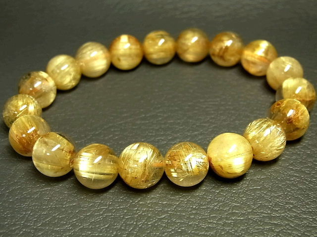 天然 タイチンルチルクオーツ ブレスレット11.5mm39.8g 天然