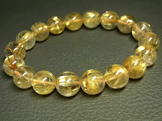 パワーストーン 天然石 極上 高透明 タイチンルチル ルチルクォーツ 水晶ブレスレット 11m～11.5m 【Felistone】 TRB1261