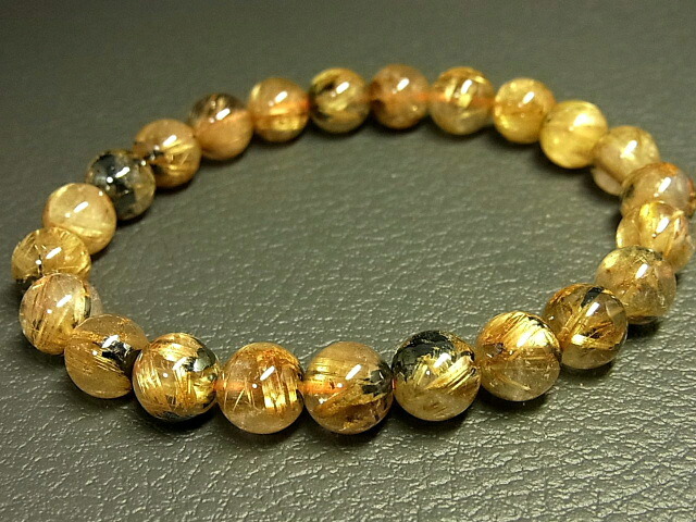 パワーストーン 天然石 極上 太陽タイチンルチル ルチルクォーツ 水晶ブレスレット 8.5~9mm 【Felistone】 TRB1416|ルチルクォーツ専門店