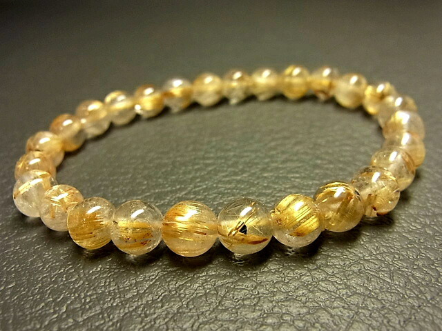 パワーストーン 天然石 タイチンルチル ルチルクォーツ 水晶ブレスレット 6.5～7mm 【Felistone】 TRB1421｜ルチルクォーツ専門店