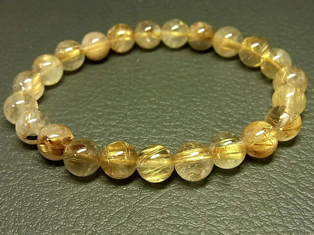 パワーストーン 天然石 タイチンルチル ルチルクォーツ 水晶ブレスレット 8～8.5mm 【Felistone】 TRB1427