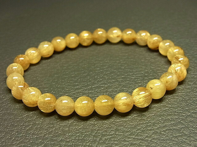 パワーストーン 天然石 タイチンルチル ルチルクォーツ 水晶ブレスレット 6.5～7mm 【Felistone】 TRB1430