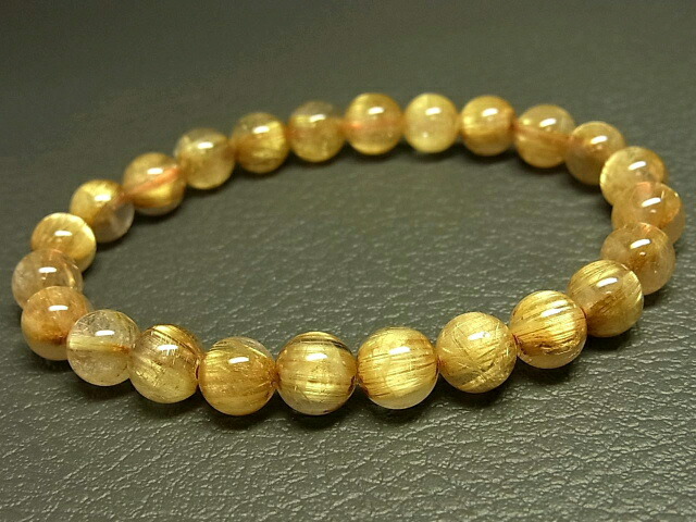 パワーストーン 天然石 最高級 キャッツアイ タイチンルチル ルチルクォーツ 水晶ブレスレット 7.5～8mm 【Felistone】 TRB1432｜ルチルクォーツ専門店