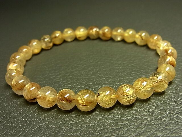 パワーストーン 天然石 タイチンルチル ルチルクォーツ 水晶ブレスレット 6.5～7mm 【Felistone】 TRB1516｜ルチルクォーツ専門店