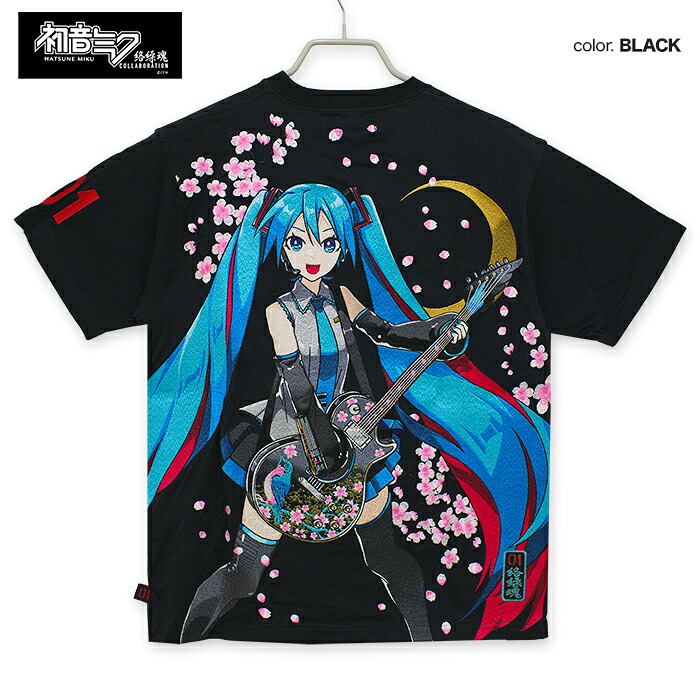絡繰魂 × 初音ミク 「桜満開」 総刺繍 半袖 Tシャツ|フィッツマーケット店