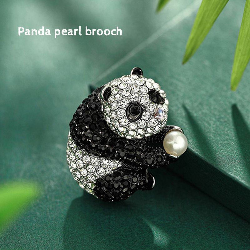 楽天市場】スワロフスキー パンダ ブローチ 大☆ギフトポーチ付き