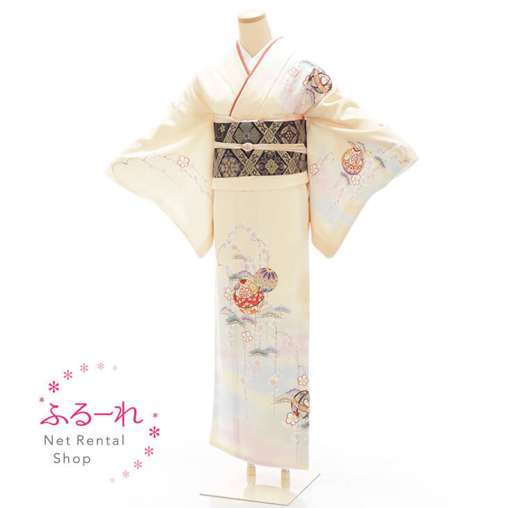 訪問着　フルセット！ 全国往復送料無料】フルセットレンタル 訪問着【003-311 ブルー