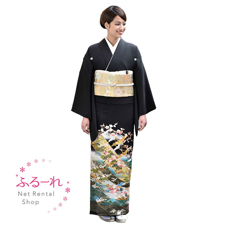 中古◆レンタルよりお得◆黒留袖 身丈158センチ◆仕立て上がり