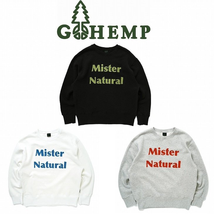 【送料無料】【WOMEN'S】GOHEMP ゴーヘンプ HEMP CREW POCKET SWEAT ヘンプクルースウェット GOHEMPらしいメッセージ性がポイントの刺繍をあしらった定番のHEMP55%,ORGANIC COTTON45%のヘンプクルースウェット高級感と表情のある刺繍 ポケット付きトレーナー|ヘンプウェア FOOL THE HERMIT