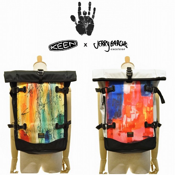 【貨物輸送無料】【MEN\u0027S】KEEN キーン KEEN × JERRY GARCIA BACK PACK グレイトフル・デッドの先んじるギタリスト真っただ中的お出でになるジェリィ・ガルシアが描いた図面を長編映画した今現代世界を超えても已むを得ずな\"一感覚機能\""という申し立てを込めてジェリィの細工物を長編映画した御徒面子"