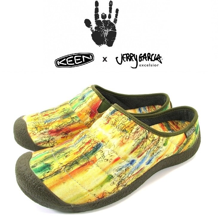 【送料無料】【MEN'S】KEEN キーン HOWSER SLIDE × JERRY GARCIA グレイトフル・デッドのリードギタリスト中心的存在ジェリー・ガルシアが描いた絵画“BANYAN TREE ”をフィーチャーしたリミテッドモデル デザインと機能ソフトで温かみのあるリラックスクロッグ