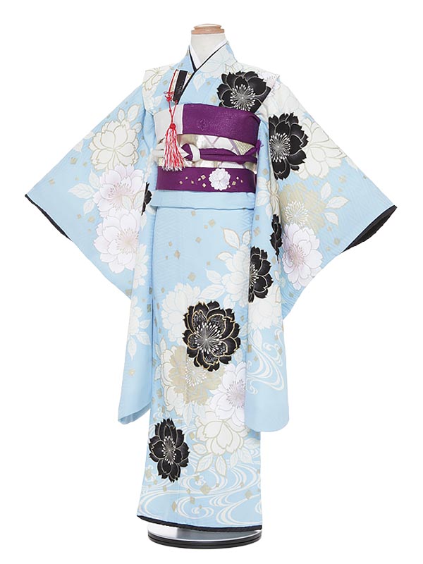 【レンタル】七五三 ７歳着物レンタル H718 BLUE CROSS 水色 フルセット貸衣装 女の子 753着物 七五三着物 753レンタル 着物セット 子供着物 お正月 ひな祭り 結婚式 753 キッズ着物 七五三レンタル きもの