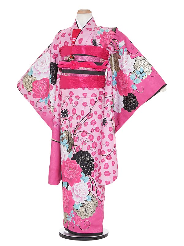 【レンタル】七五三 ７歳着物レンタル H744 BLUE CROSS 薔薇 フルセット貸衣装 女の子 753着物 七五三着物 着物セット 753レンタル 子供着物 お正月 ひな祭り 結婚式 753 キッズ着物 七五三レンタル きもの