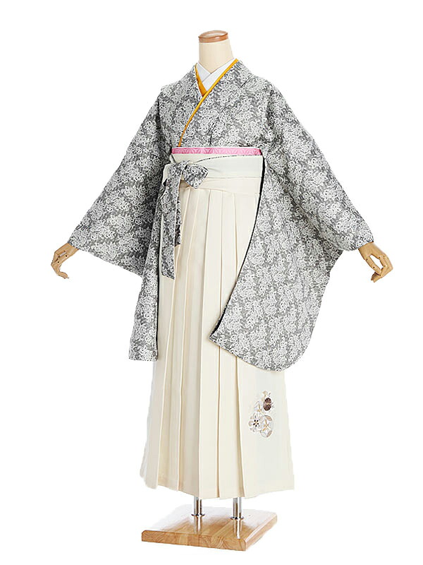 【レンタル】高身長 袴レンタル 袴 セット 卒業式 女性 170～175cm 二尺袖 レース地 黒ｘﾍﾞｰｼﾞｭ袴 卒業袴 黒 草履 謝恩会 卒業式袴レンタル 女性用袴 大人用 着物レンタル 大学 専門学校 女性和装 S M L LL 0172 差し色黄色 ﾋﾟﾝｸ トールサイズ モード クール