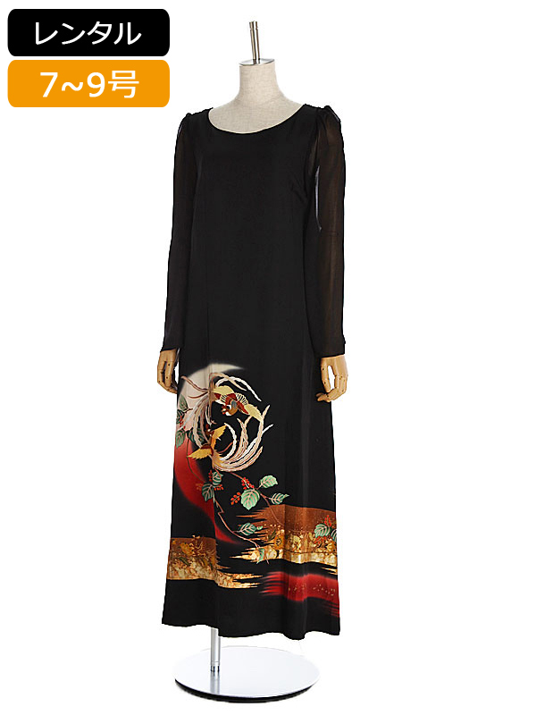 【楽天市場】【レンタル】留袖ドレス 黒7号 正絹 ワンピース 菊模様 