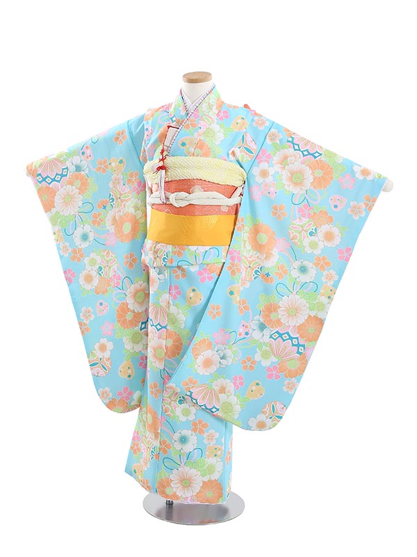 【レンタル】七五三 7歳 着物 レンタル KAGURA 手鞠とブーケ B713 フルセット 七五三着物 貸衣装 753着物 女の子 子供着物 お正月 ひな祭り 結婚式 753 キッズ着物 七五三レンタル きもの|マタニティ子供喪服レンタルH&H