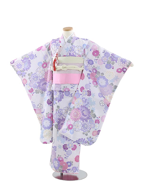 【レンタル】七五三 7歳 着物 レンタル KAGURA 秋の華々 紫 B720 フルセット 七五三着物 貸衣装 女の子 753着物 子供着物 お正月 ひな祭り 結婚式 753 キッズ着物 七五三レンタル きもの|マタニティ子供喪服レンタルH&H
