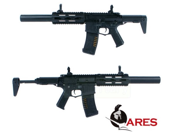 Efcs搭載機種 チャンバーカスタム対応 Ares Honey Badger ハニーバジャー サイレンサーロング ショートハンドガード Bk Amoeba Am 014 Ar 057 Bk 海外製電動ガン本体 エアガン 18歳以上 サバゲー 銃 Soone It