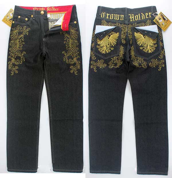 楽天市場】絡繰魂[カラクリダマシイ] 三日月 鳳凰 ALL刺繍 和柄パンツ