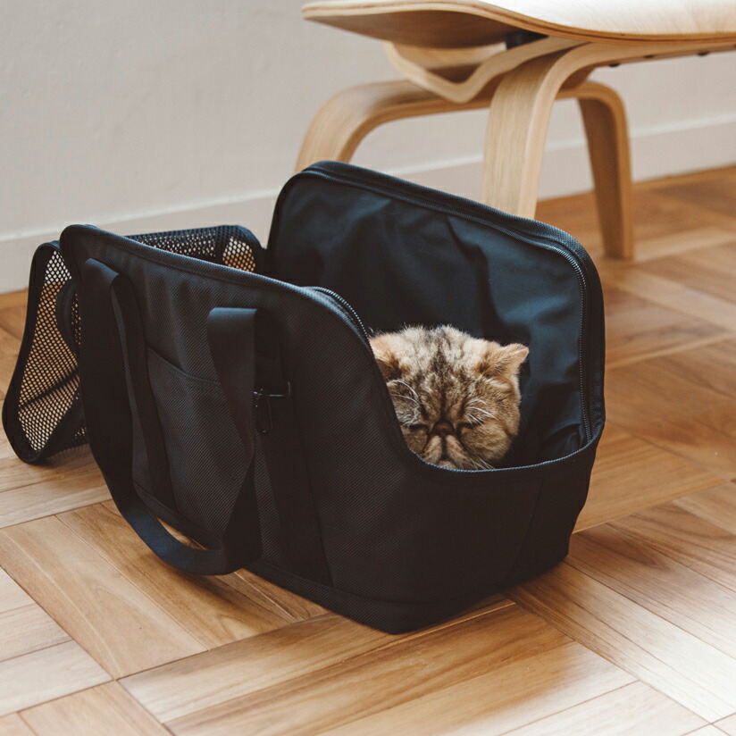 ねこ キャット Sサイズ おしゃれ キャリーバッグ シンプル スクエア トート バック バッグ ブラック 仔猫 大きい 子猫 小さいバルコディ 強度 旅行 日本製 猫 病院 移動 肩掛け 自立 診察 軽い 軽量 電車 鞄 黒 おしゃれ キャリーバッグ