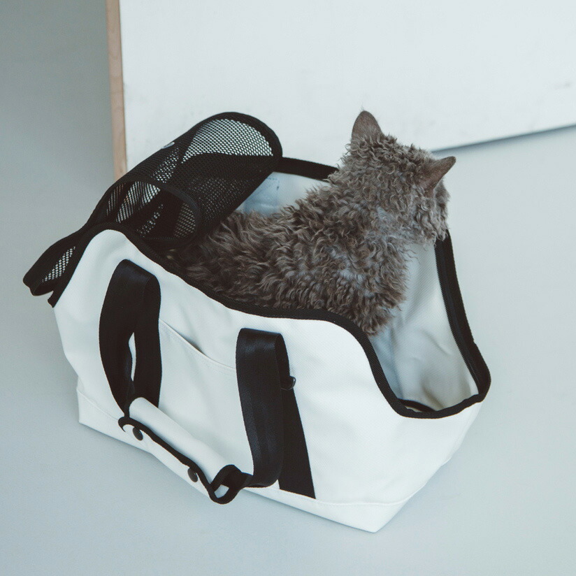 Cat Carrier Bag Carry ネコスクエアトートターポリン Small Size Back Free Sch