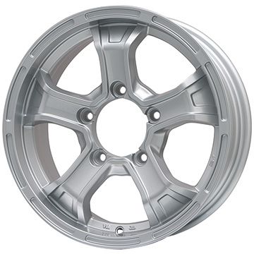 【新品】ジムニーシエラ/ジムニーノマド 夏タイヤ ホイール4本セット 195/80R15 ダンロップ グラントレック AT5 ビッグウエイ B-MUD K(シルバー) 5.5J 15インチ(送料無料)｜フジ スペシャルセレクション