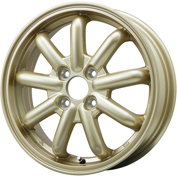 【新品 軽自動車】軽トラ 軽バン 夏タイヤ ホイール4本セット 145R12C 80/78N グリップマックス インセプション A/TII RWL(限定) ブランドルライン ストレンジャーKST-9改 ゴールド 3.5J 12インチ(送料無料)
