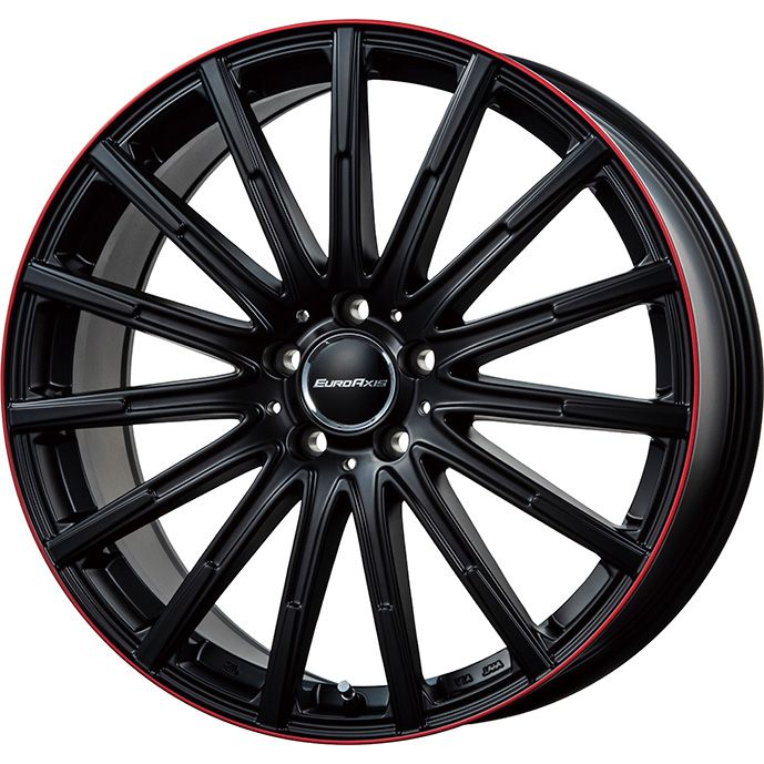 【新品】輸入車用 ベンツCクラス（W206） スタッドレスタイヤ ホイール4本セット 225/50R17 98 T XL ダンロップ ウインターマックス 02 WM02 ユーロアクシス エアフルト(マットブラック/レッドリム) 7J 17インチ(送料無料)