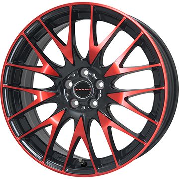 【新品】30系アルファード/ヴェルファイア スタッドレスタイヤ ホイール4本セット 235/50R18 グリップマックス アイスX BSW ブラックサイドウォール(限定) ビッグウエイ レイシーン プラバ9M(レッドクリア) 7.5J 18インチ(送料無料)