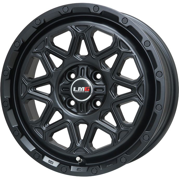 【新品 軽自動車】エブリイワゴン 夏タイヤ ホイール4本セット 165/50R15 ダンロップ ルマン V+(ファイブプラス) レアマイスター LMG モンタグナ(マットブラック) 4.5J 15インチ(送料無料)