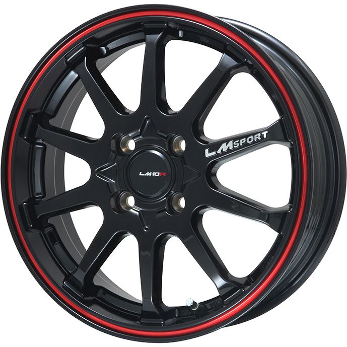【パンク保証付き】【新品】セレナ スタッドレスタイヤ ホイール4本セット 195/65R15 ヨコハマ アイスガード8 エイトIG80 レアマイスター LMスポーツ LM-10R(ブラック/レッドライン) 6J 15インチ(送料無料)｜フジ スペシャルセレクション