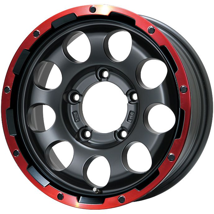 【新品】ジムニー スタッドレスタイヤ ホイール4本セット 175/80R16 ブリヂストン ブリザック DM-V3 レアマイスター LMG CS-9 マットブラック/レッドリム 5.5J 16インチ(送料無料)|フジ スペシャルセレクション