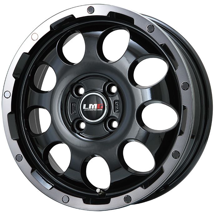 【新品 軽自動車】ハスラー 夏タイヤ ホイール4本セット 165/65R14 ヨコハマ ジオランダー X-AT G016 RBL レアマイスター LMG CS-9 ブラック/ブラッククリアリム 4.5J 14インチ(送料無料)