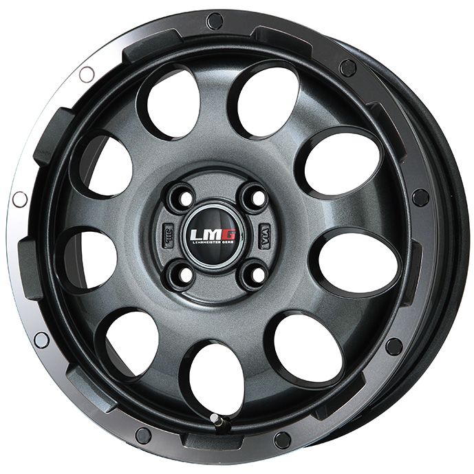 【新品 軽自動車】ハスラー 夏タイヤ ホイール4本セット 165/65R14 ダンロップ ルマン V+(ファイブプラス) レアマイスター LMG CS-9 ガンメタリムポリッシュ 14インチ(送料無料)|フジ スペシャルセレクション