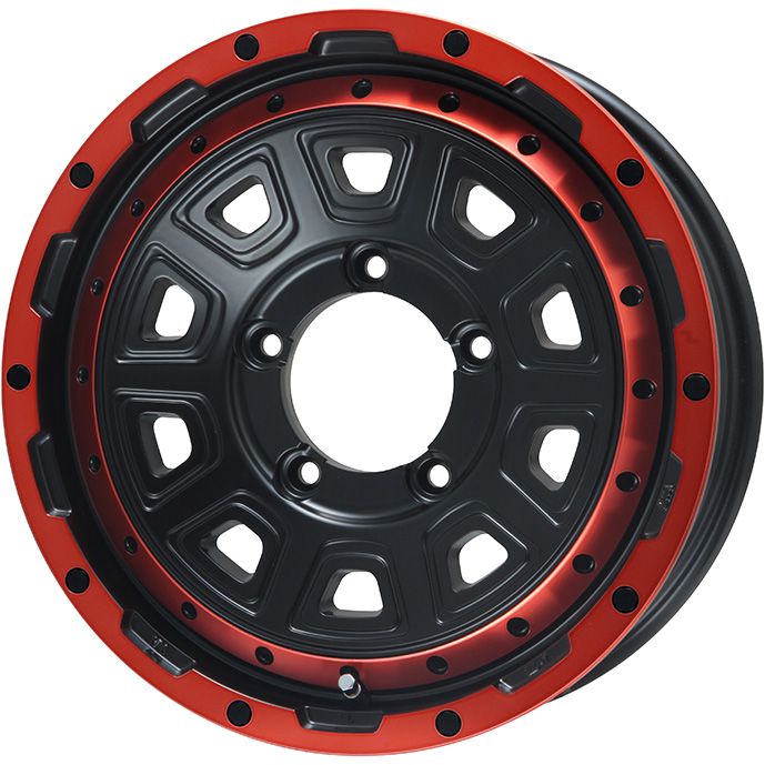 【新品】ジムニー 夏タイヤ ホイール4本セット 195R16C 104/102Q ヨコハマ ジオランダー X-AT G016 OWL レアマイスター LMG DS-10 マットブラック/レッドリム 5.5J 16インチ(送料無料)｜フジ スペシャルセレクション