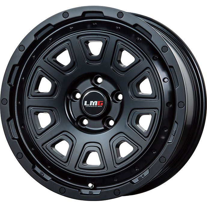【パンク保証付き】【新品国産車用5穴114.3】 スタッドレスタイヤ ホイール4本セット 215/70R16 ダンロップ ウインターマックス SJ8+ レアマイスター LMG DS-10 マットブラック 7J 16インチ(送料無料)|フジ スペシャルセレクション